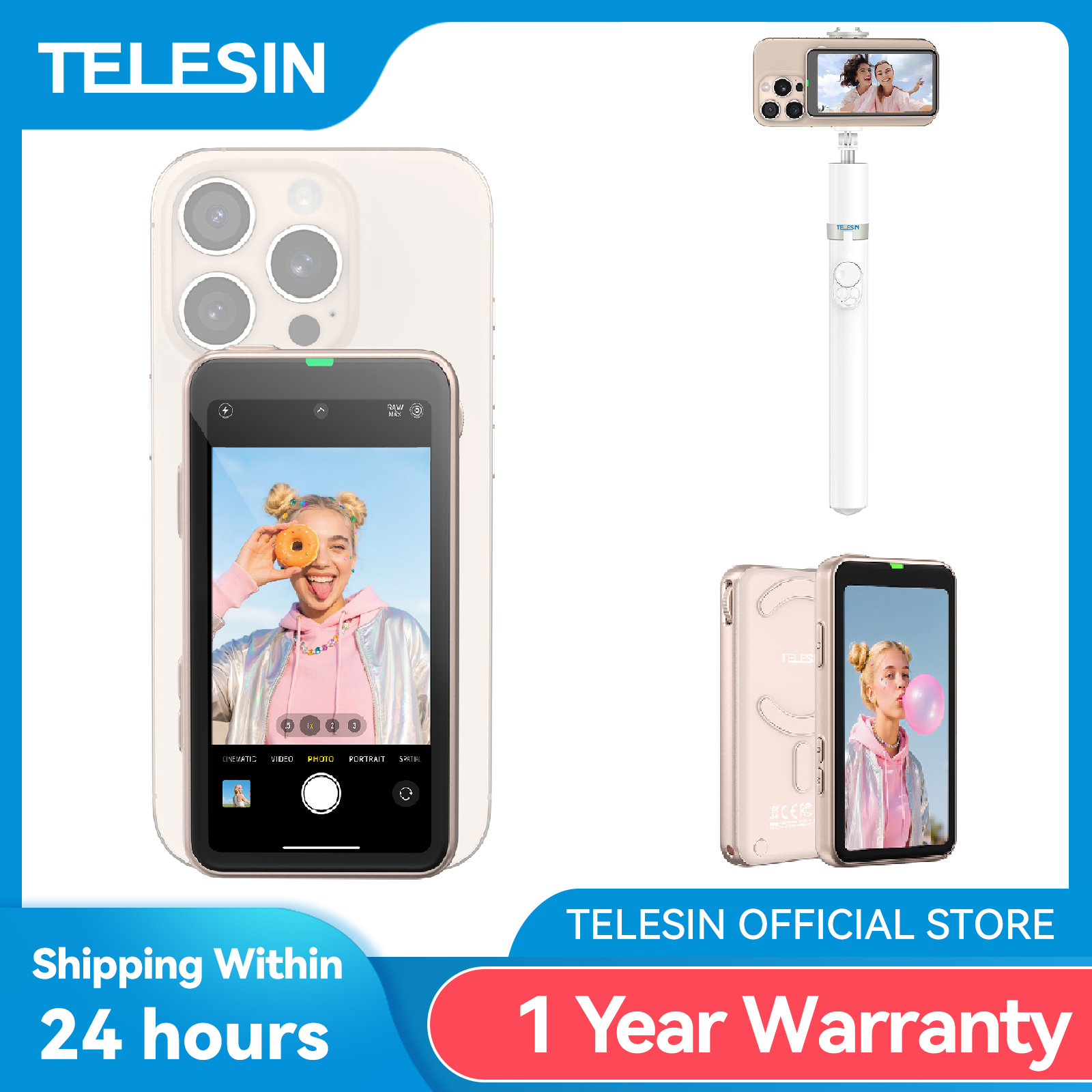 Photography Zoom - TELESIN Magnetic Phone Selfie Monitor Screen
