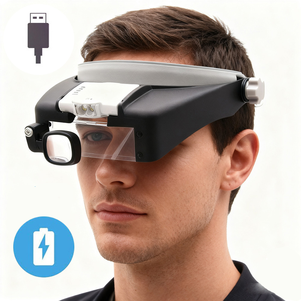 Eye Piece Magnifier - 17X Adjustable Headband Magnifier Eye Glasses