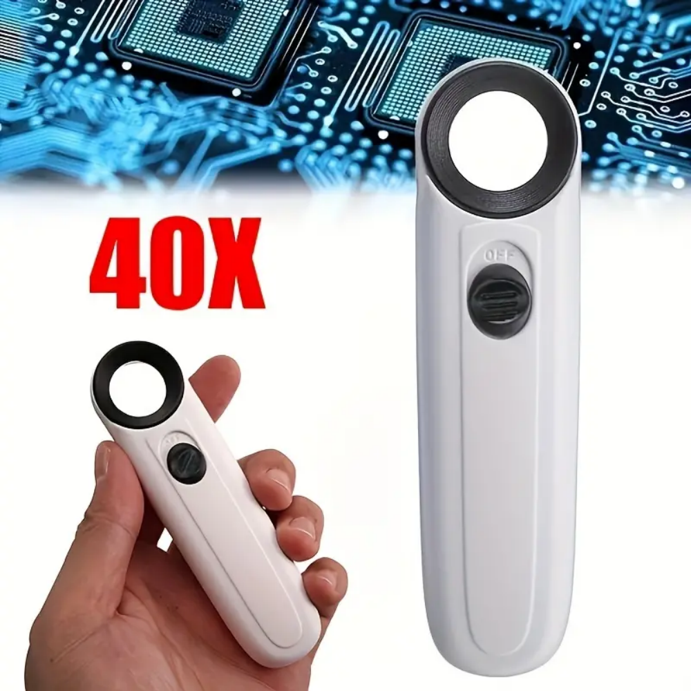 Eye Piece Magnifier - 40X Handheld Magnifier With Two LED