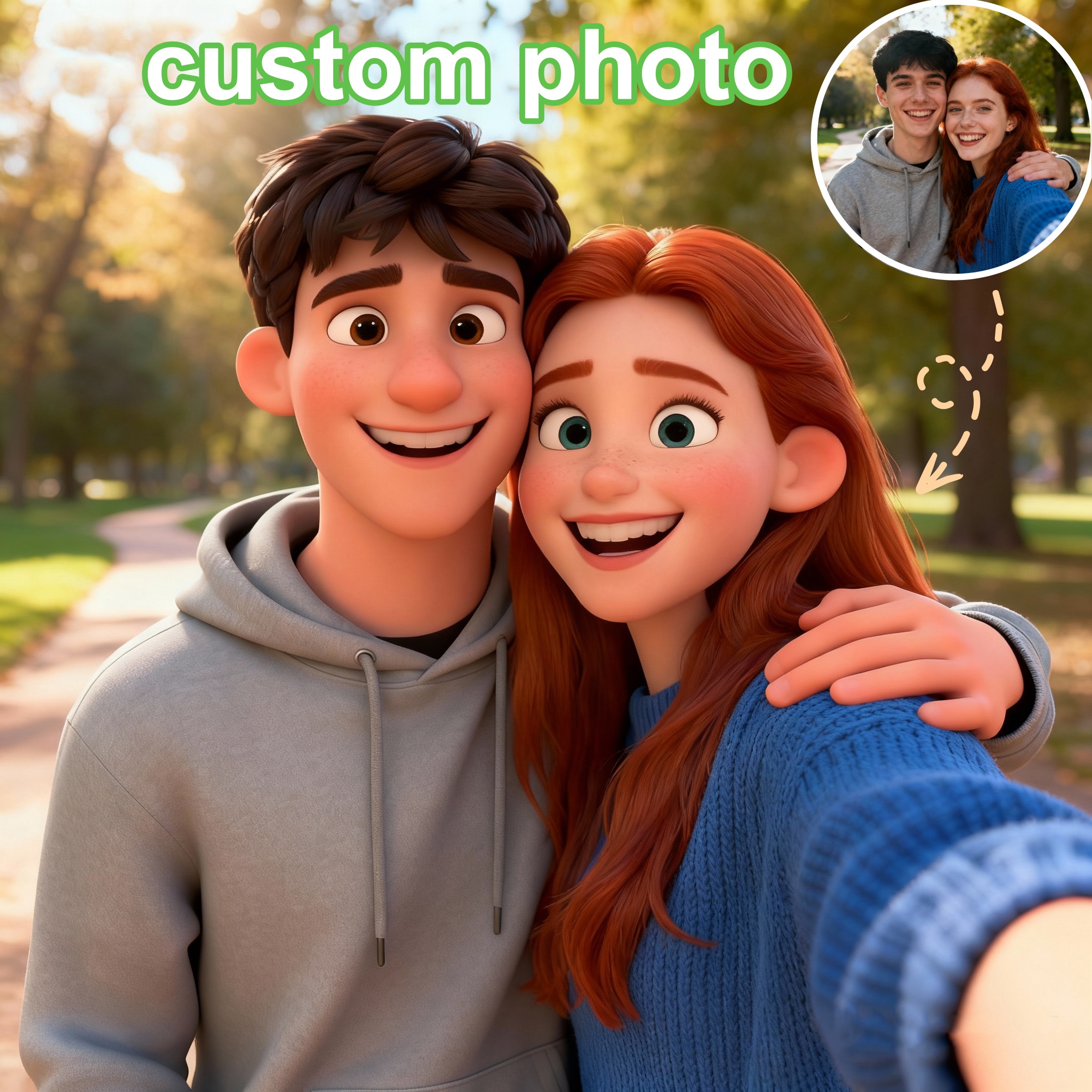 Photography Interior - Custom Cartoon-Style Character and Animal Portrait