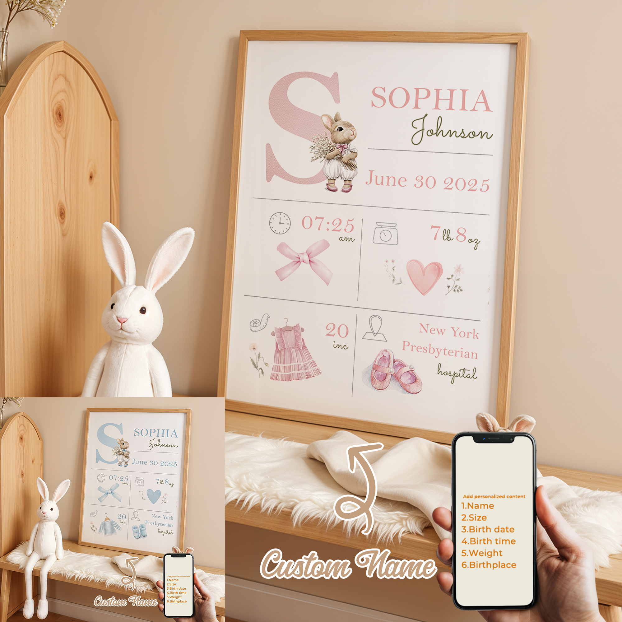 Photography Gallery - Personalized Custom Name Cartoon Child Birth