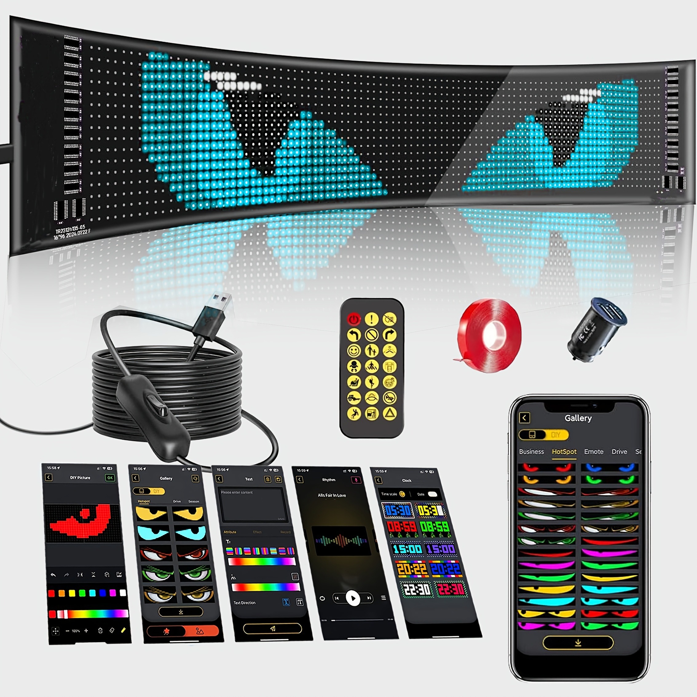 Video Led Light Panel - Smart Car LED Display Programmable Scrolling