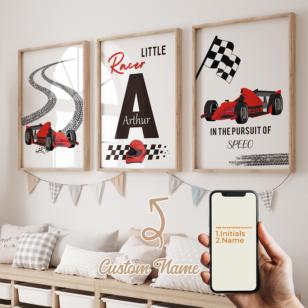 Photography Gallery - 3pcs Personalized Custom Name Cartoon Child