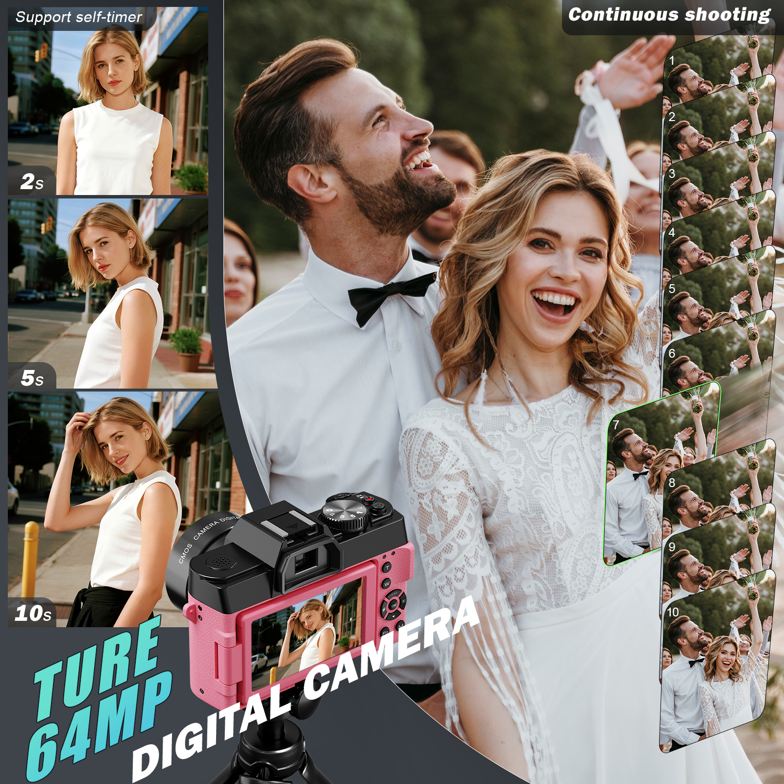 NBD Pink Camera 64MP&8K Video/ - Photography Nature Images recensione e prezzo