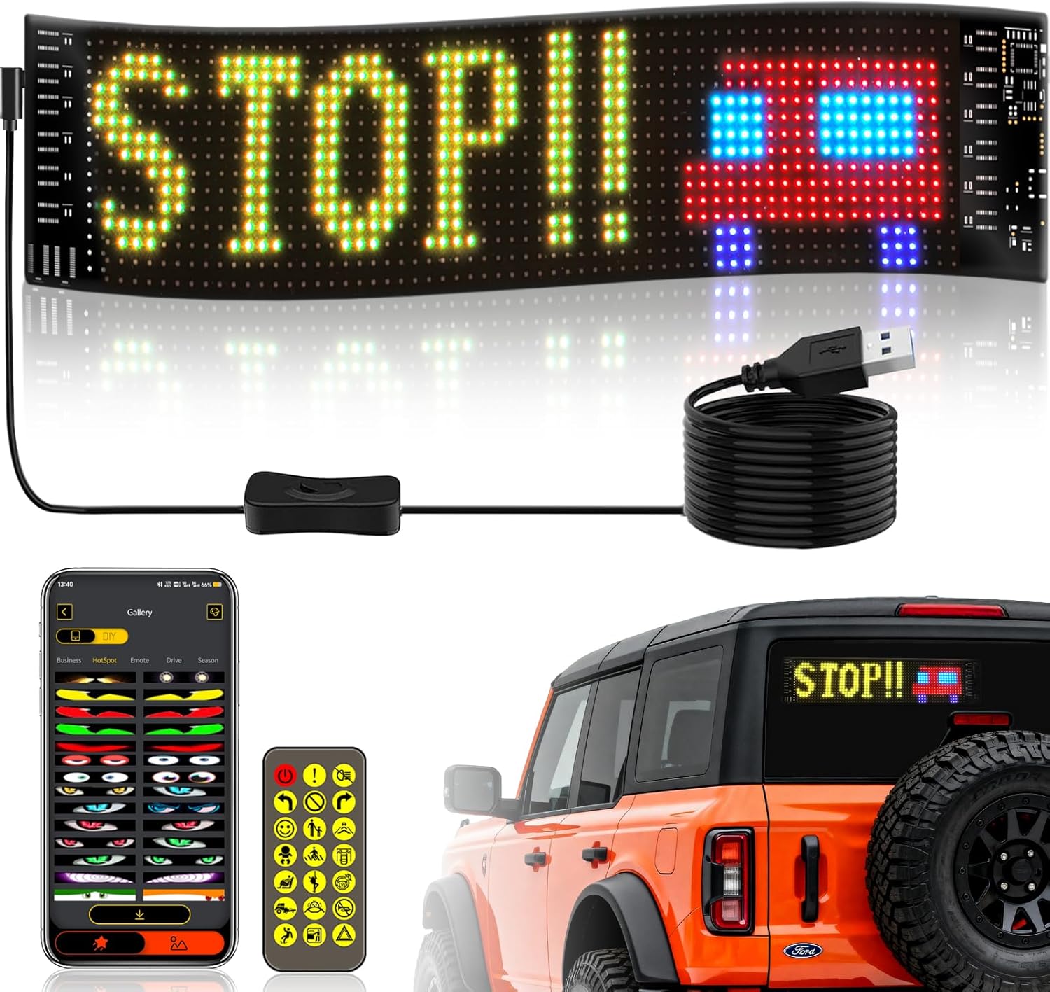 LED Car Sign Flexible LED Matr - Video Led Light Panel recensione e prezzo