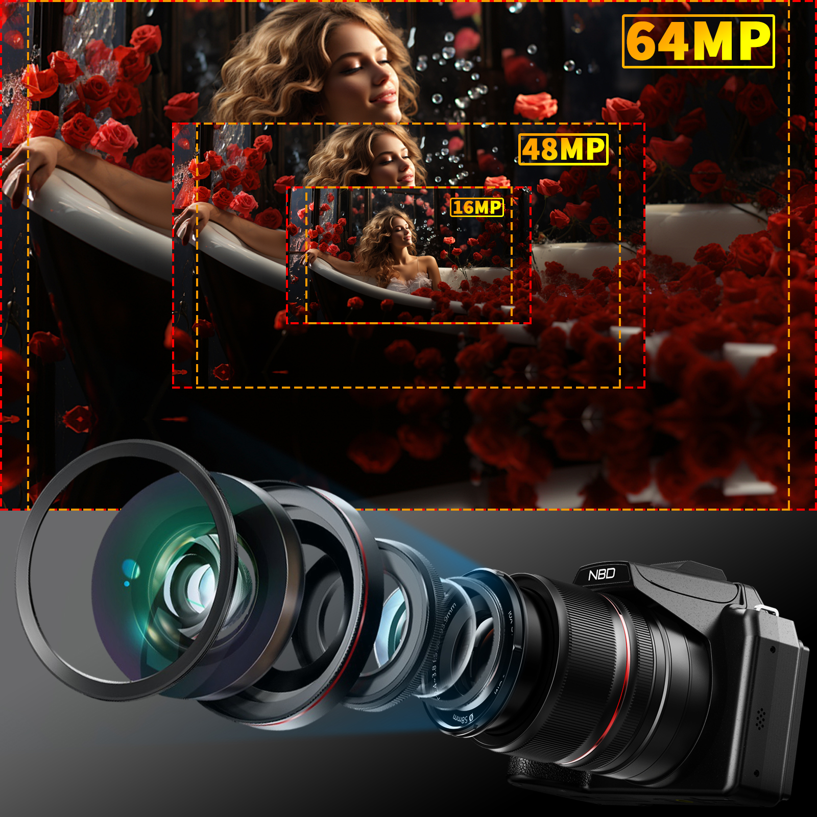 NBD 64MP Digital Cameras for P - Photography Nature Images recensione e prezzo