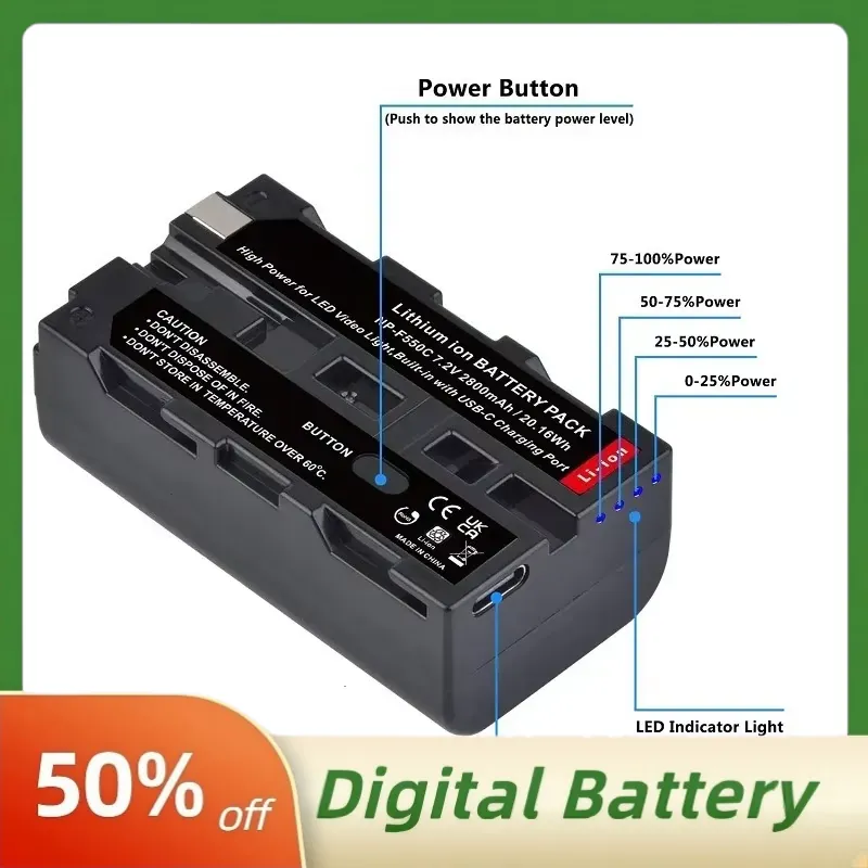 NP-F550C NP-F550 F570 Battery  - Video Led Light Panel recensione e prezzo