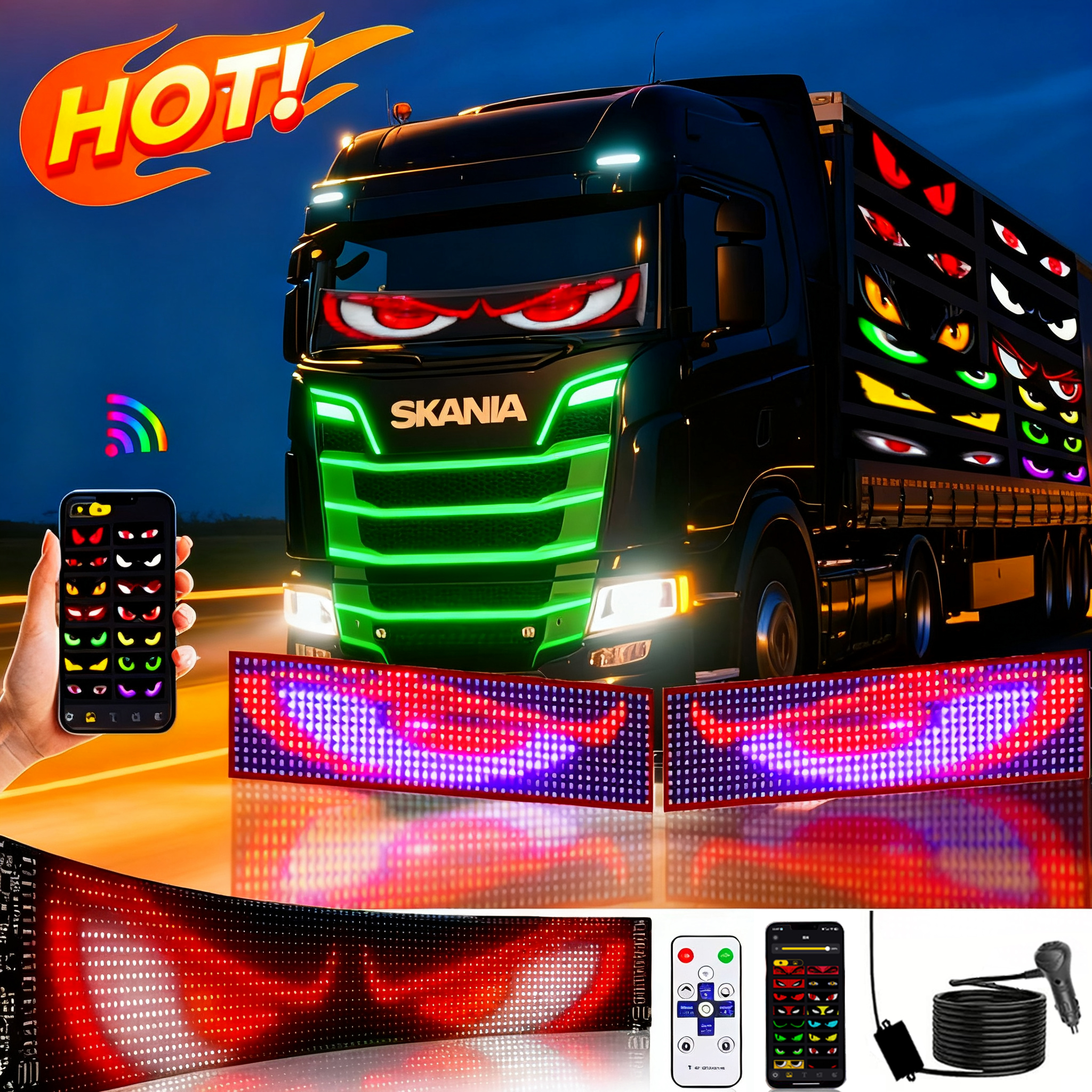 LED Truck Car Devil Eye LED Pi - Video Led Light Panel recensione e prezzo