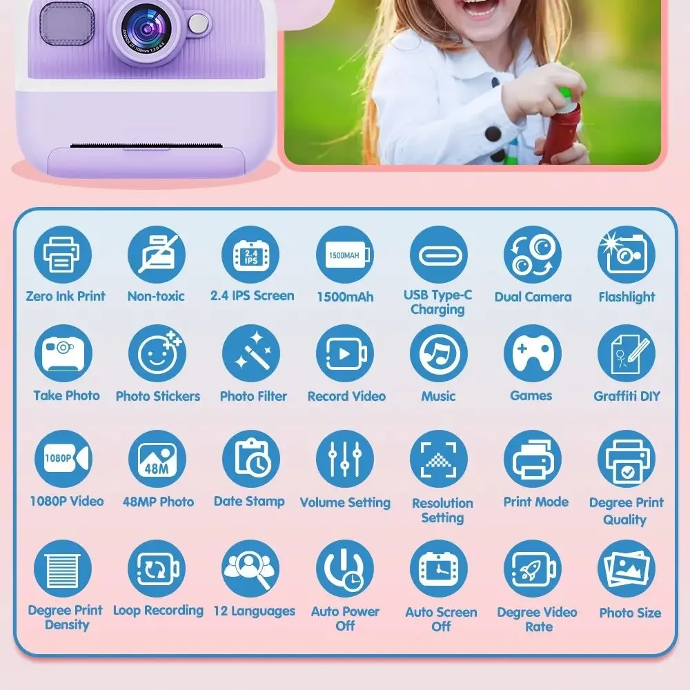 Kids Mini Instant Print Camera - Photography And Videography recensione e prezzo