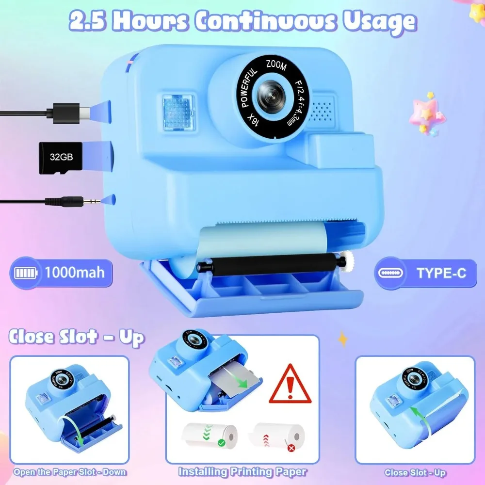 Kids Camera Instant Print 32G  - Photography Nature Images recensione e prezzo