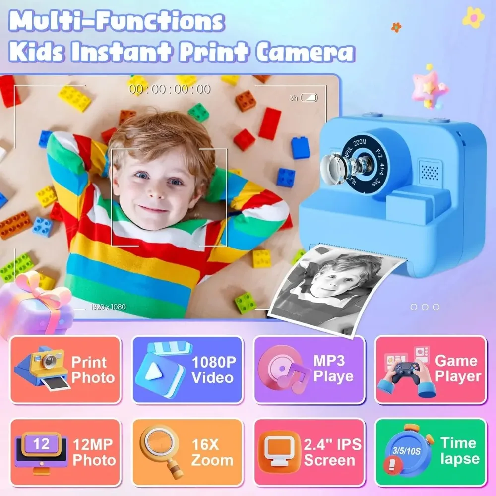 Kids Camera Instant Print 32G  - Photography Nature Images recensione e prezzo
