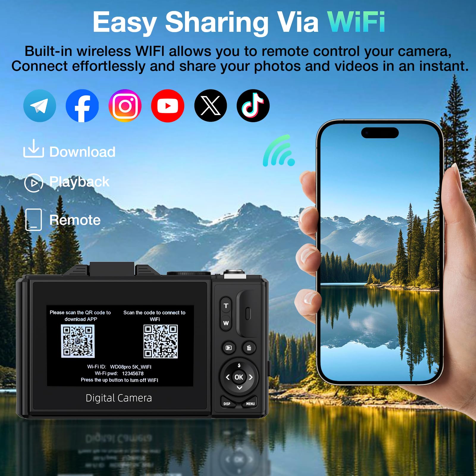 5K Digital Camera 75MP WiFi Fu - Photography Zoom recensione e prezzo